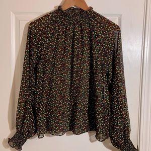 Gap Floral Sheer Turtleneck Blouse